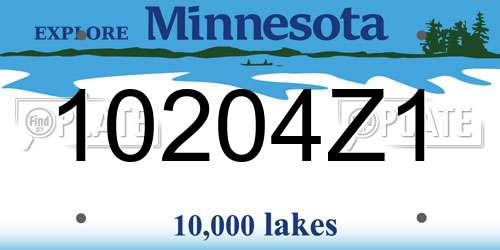 10204Z1 Minnesota License Plate