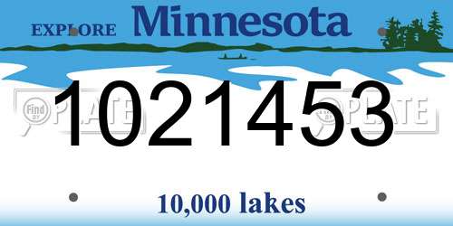 1021453 Minnesota License Plate
