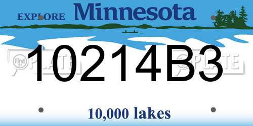 10214B3 Minnesota License Plate