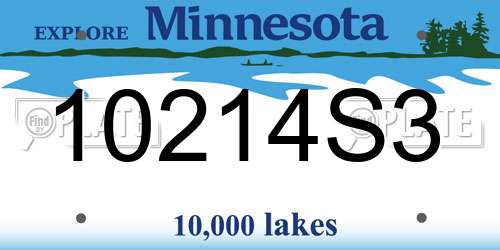 10214S3 Minnesota License Plate