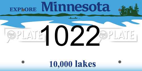 1022 Minnesota License Plate