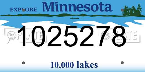 1025278 Minnesota License Plate