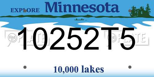 10252T5 Minnesota License Plate