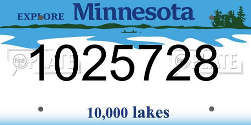 1025728 Minnesota License Plate