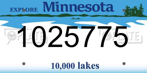 1025775 Minnesota License Plate