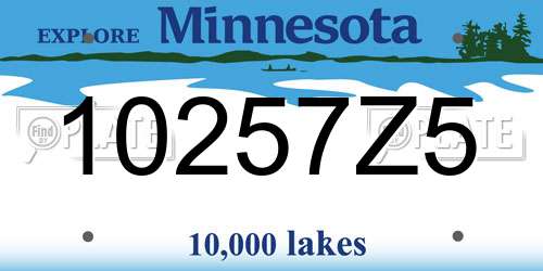 10257Z5 Minnesota License Plate