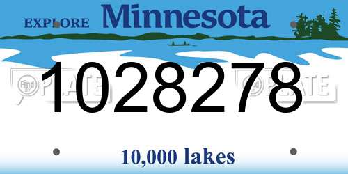 1028278 Minnesota License Plate