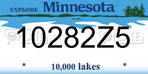 10282Z5 Minnesota License Plate