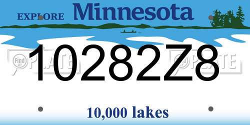 10282Z8 Minnesota License Plate