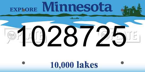 1028725 Minnesota License Plate