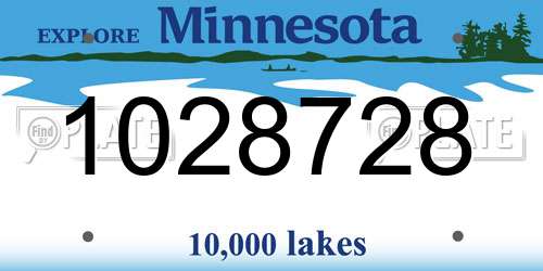 1028728 Minnesota License Plate