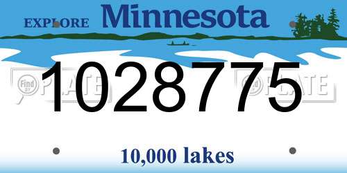 1028775 Minnesota License Plate