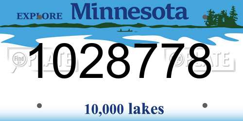 1028778 Minnesota License Plate