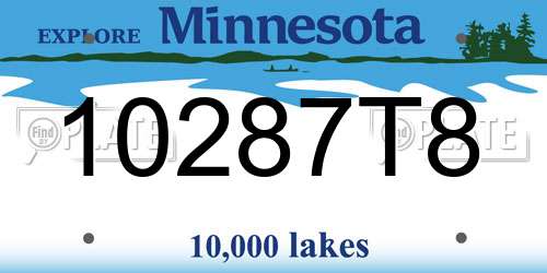 10287T8 Minnesota License Plate