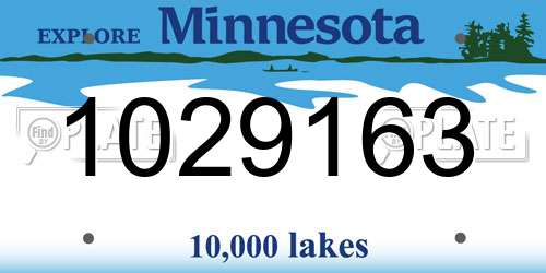 1029163 Minnesota License Plate