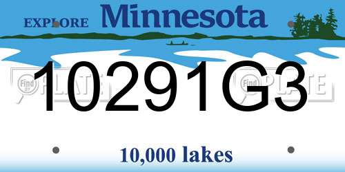 10291G3 Minnesota License Plate