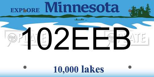 102EEB Minnesota License Plate