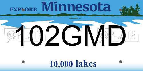 102GMD Minnesota License Plate