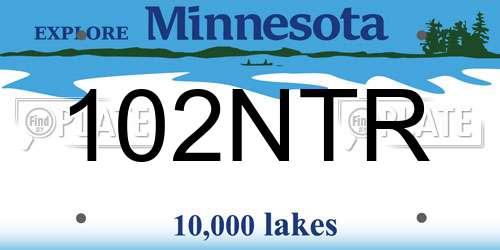 102NTR Minnesota License Plate