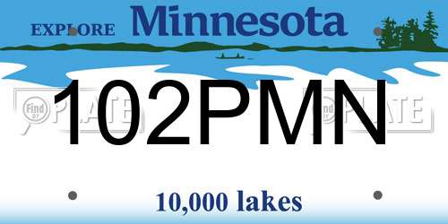 102PMN Minnesota License Plate