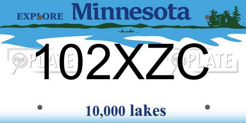 102XZC Minnesota License Plate