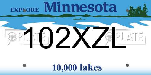 102XZL Minnesota License Plate