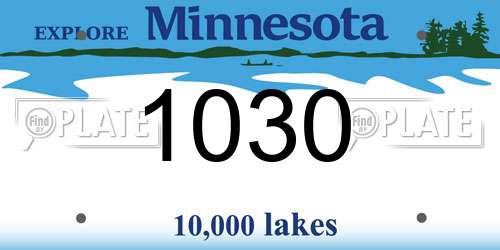 1030 Minnesota License Plate