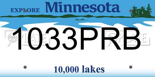 1033PRB Minnesota License Plate