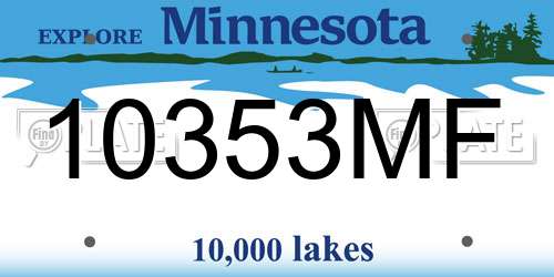 10353MF Minnesota License Plate