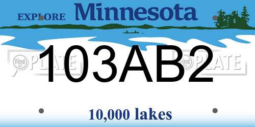 103AB2 Minnesota License Plate