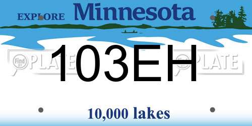 103EH Minnesota License Plate