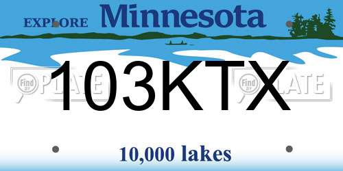 103KTX Minnesota License Plate