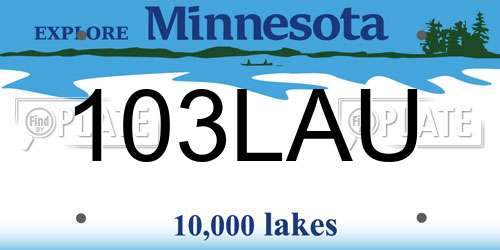 103LAU Minnesota License Plate