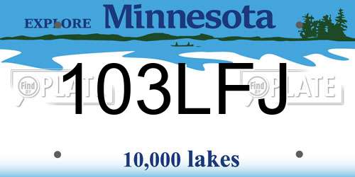 103LFJ Minnesota License Plate