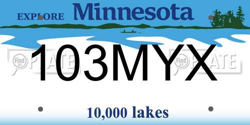 103MYX Minnesota License Plate