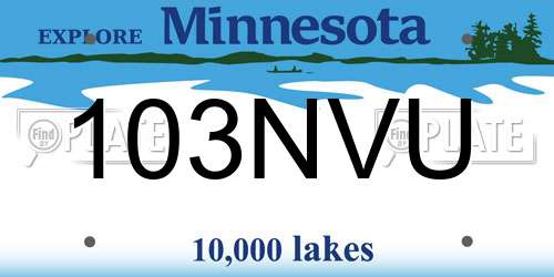 103NVU Minnesota License Plate