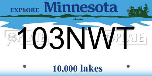 103NWT Minnesota License Plate