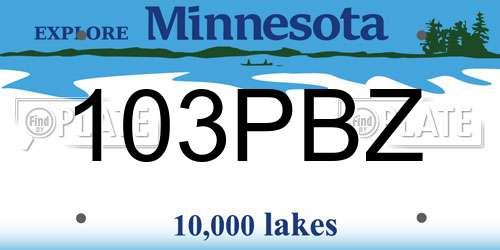 103PBZ Minnesota License Plate