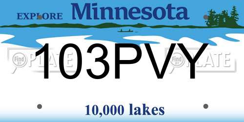 103PVY Minnesota License Plate