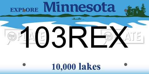 103REX Minnesota License Plate