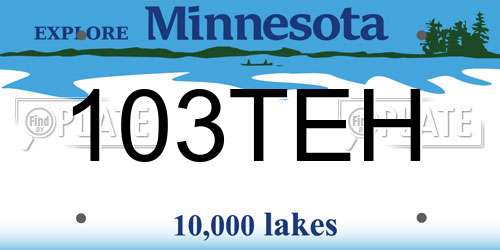 103TEH Minnesota License Plate