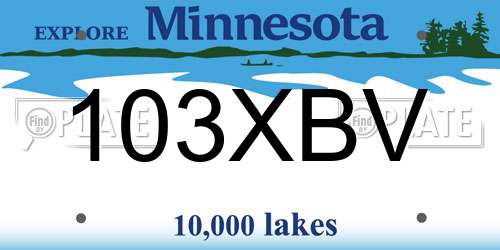 103XBV Minnesota License Plate