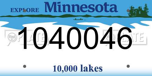 1040046 Minnesota License Plate