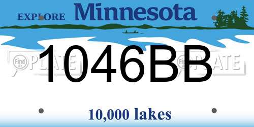 1046BB Minnesota License Plate