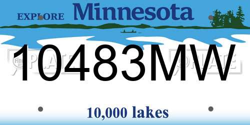 10483MW Minnesota License Plate