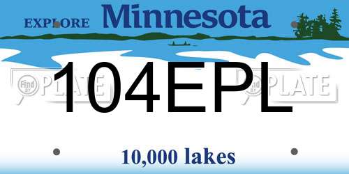 104EPL Minnesota License Plate