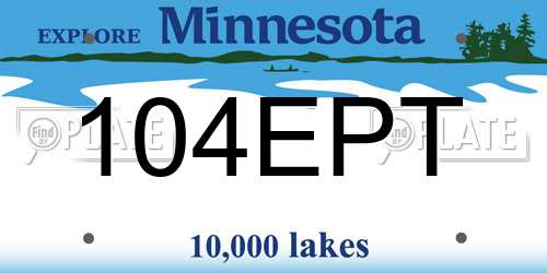 104EPT Minnesota License Plate