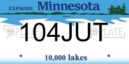 104JUT Minnesota License Plate