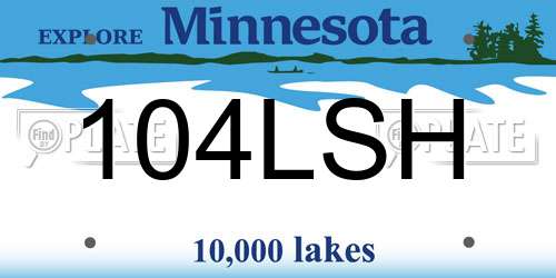 104LSH Minnesota License Plate