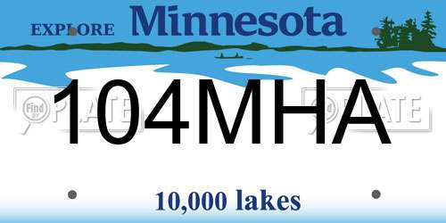 104MHA Minnesota License Plate